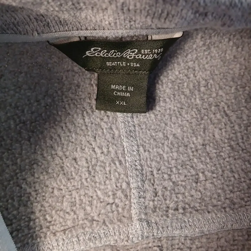 Eddie Bauer Quarter Zip Size 2XL Gray Long Sleeve EUC - Picture 4 of 10